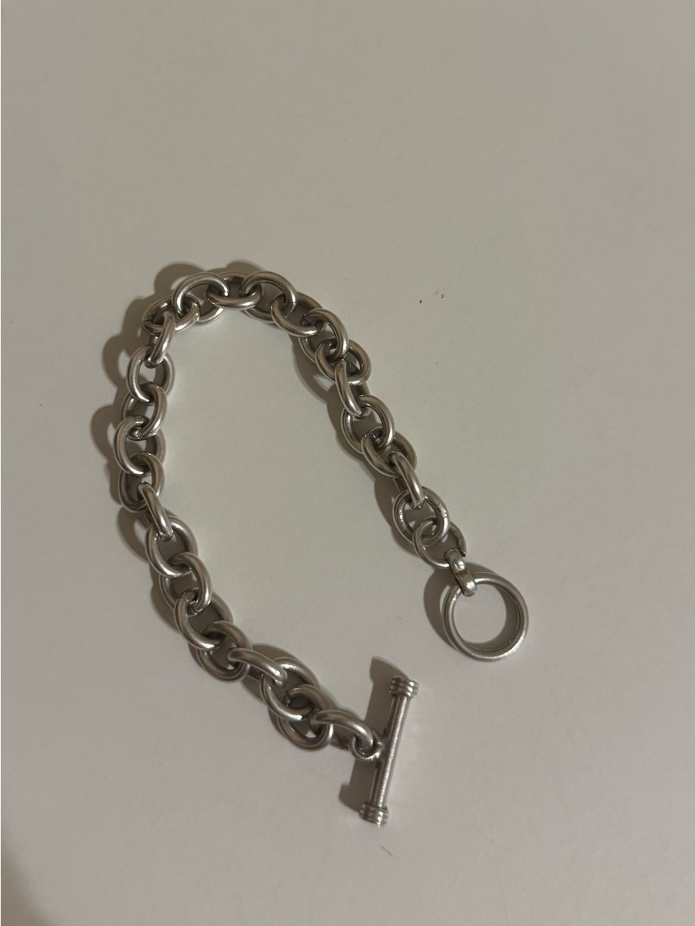 925 Sterling silver chain bracelet with toggle